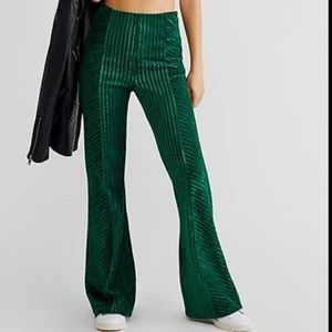 Free People Slim Pull on Velvet Flare Pants